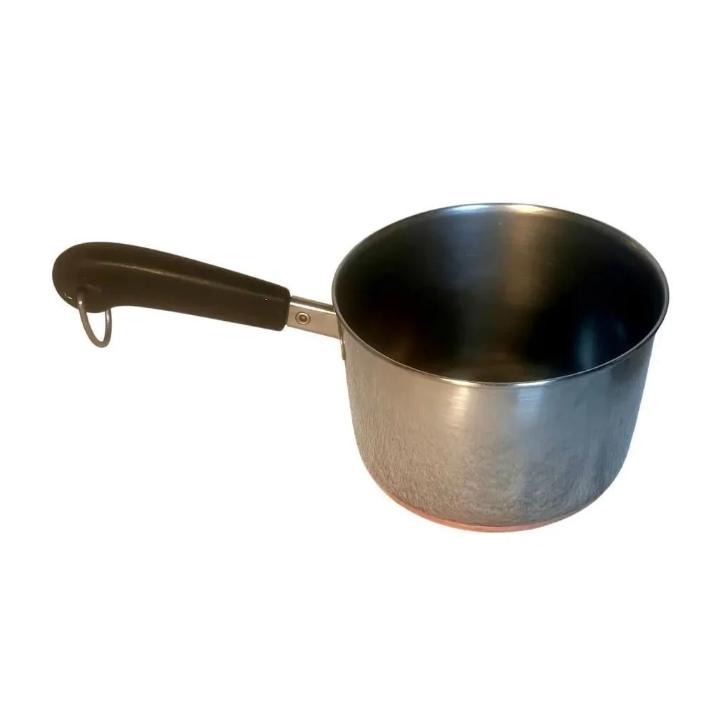 Vintage Revere Ware Stainless Steel Sauce Pan 1.5 Qt Copper Bottom USA